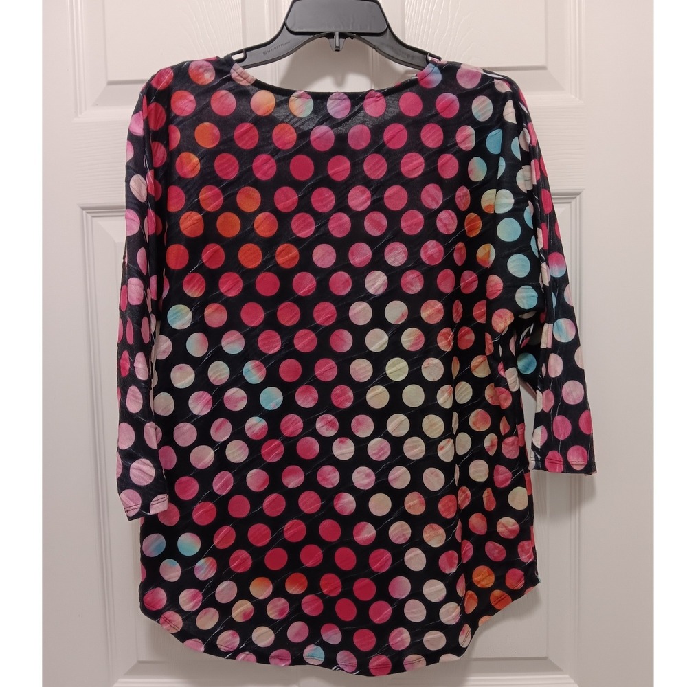 Lot 3 Womens Medium Tops Jillian N Multiples Polka Dot Geometric Striped Floral - Picture 10 of 16